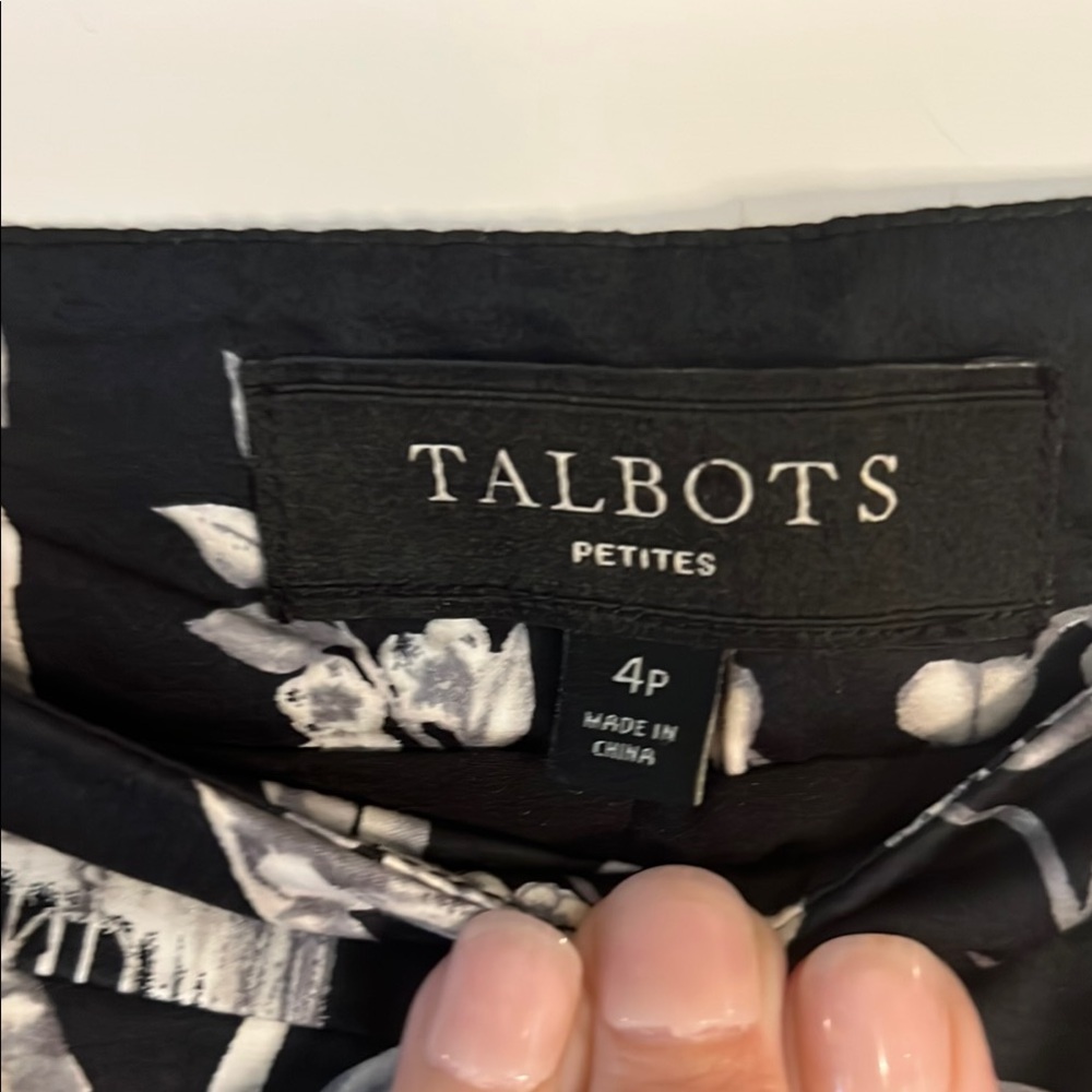 Talbots Black and White A-Line Skirt with Tie Front - Picture 4 of 7
